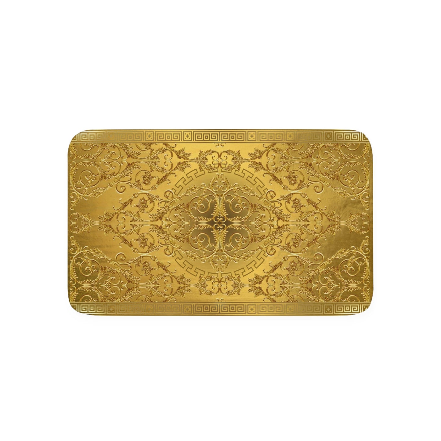 Gold Greek Key Baroque Memory Foam Bath Mat